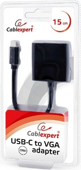 Adapter USB-C në VGA Gembird AB-CM-VGAF-01, 15cm, i zi