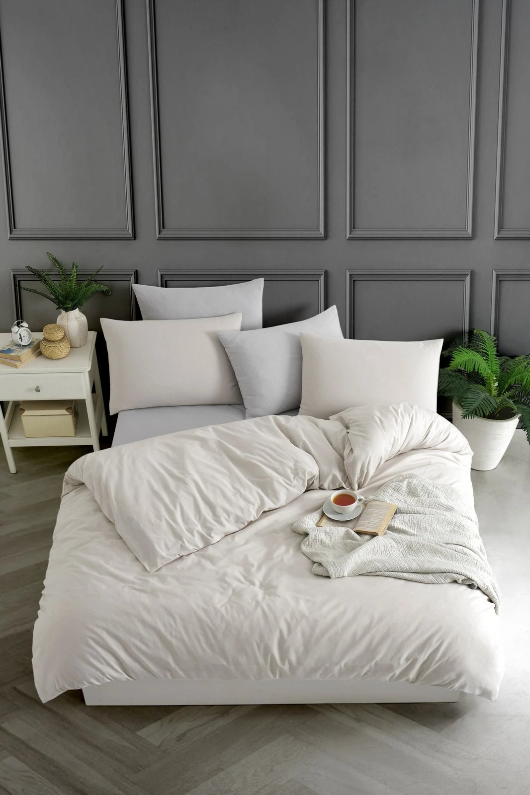 Set mbulesë për jorgan dopio, L'essentiel, ngjyrë bezhë, përçelë pambuku-poliester, 200x200cm, 2 jastëkë 80x80cm