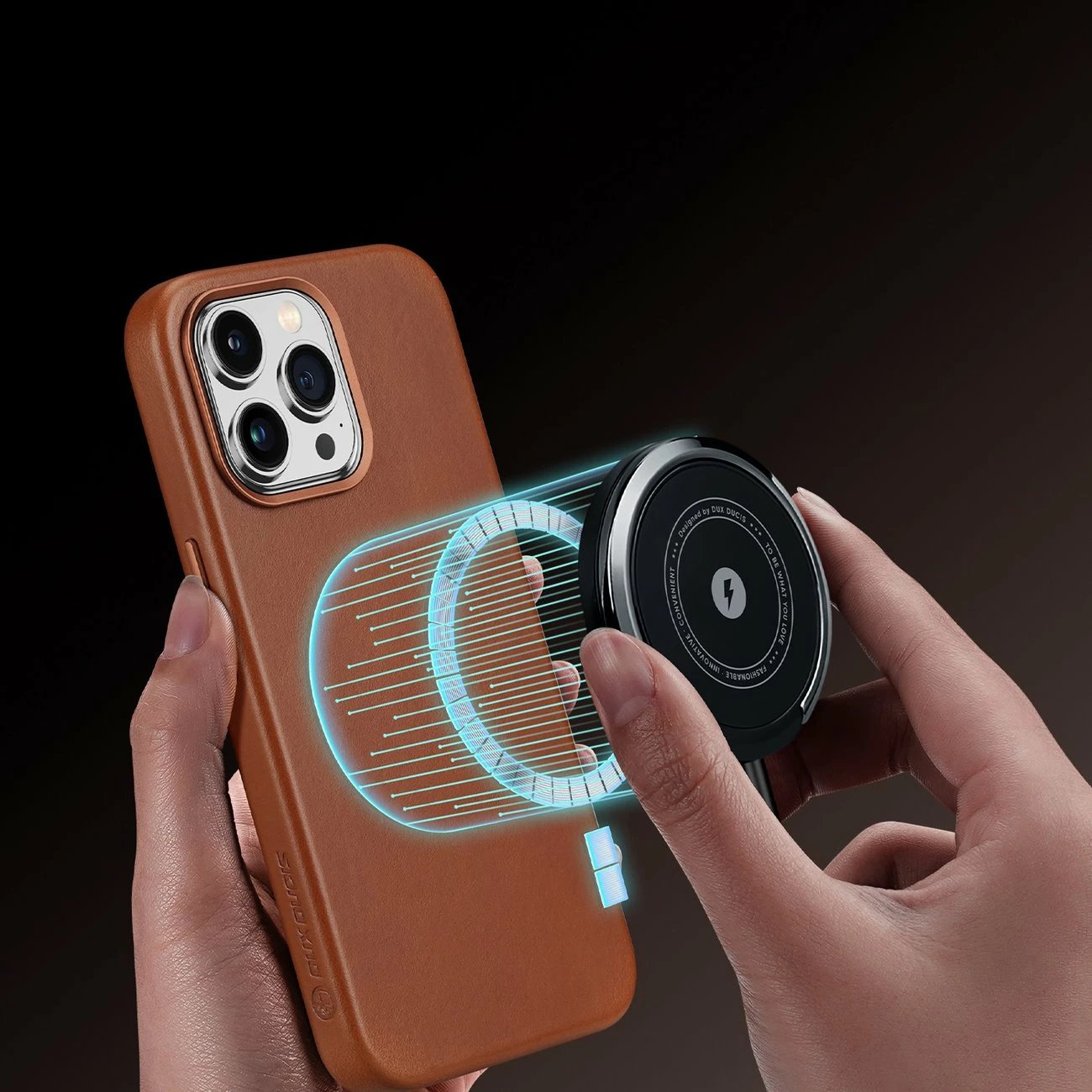 Mbështjellës Dux Ducis Naples për iPhone 14 Pro Max, lëkurë, MagSafe, Kafe