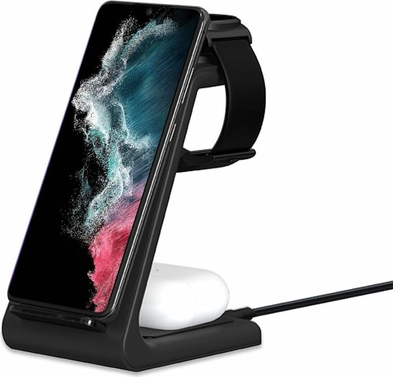 Stacion karikimi 3-në-1 Tech-Protect QI15W-A36, për Android, e zezë