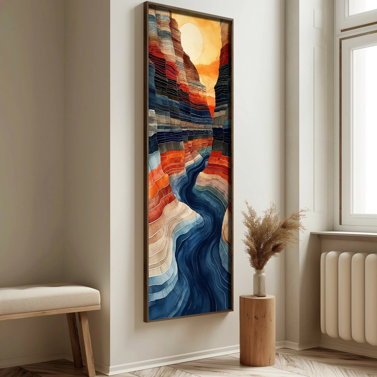 Pikturë dekorative me kornizë MDF, shumëngjyrëshe, Wallity, LONG013-S/120-40