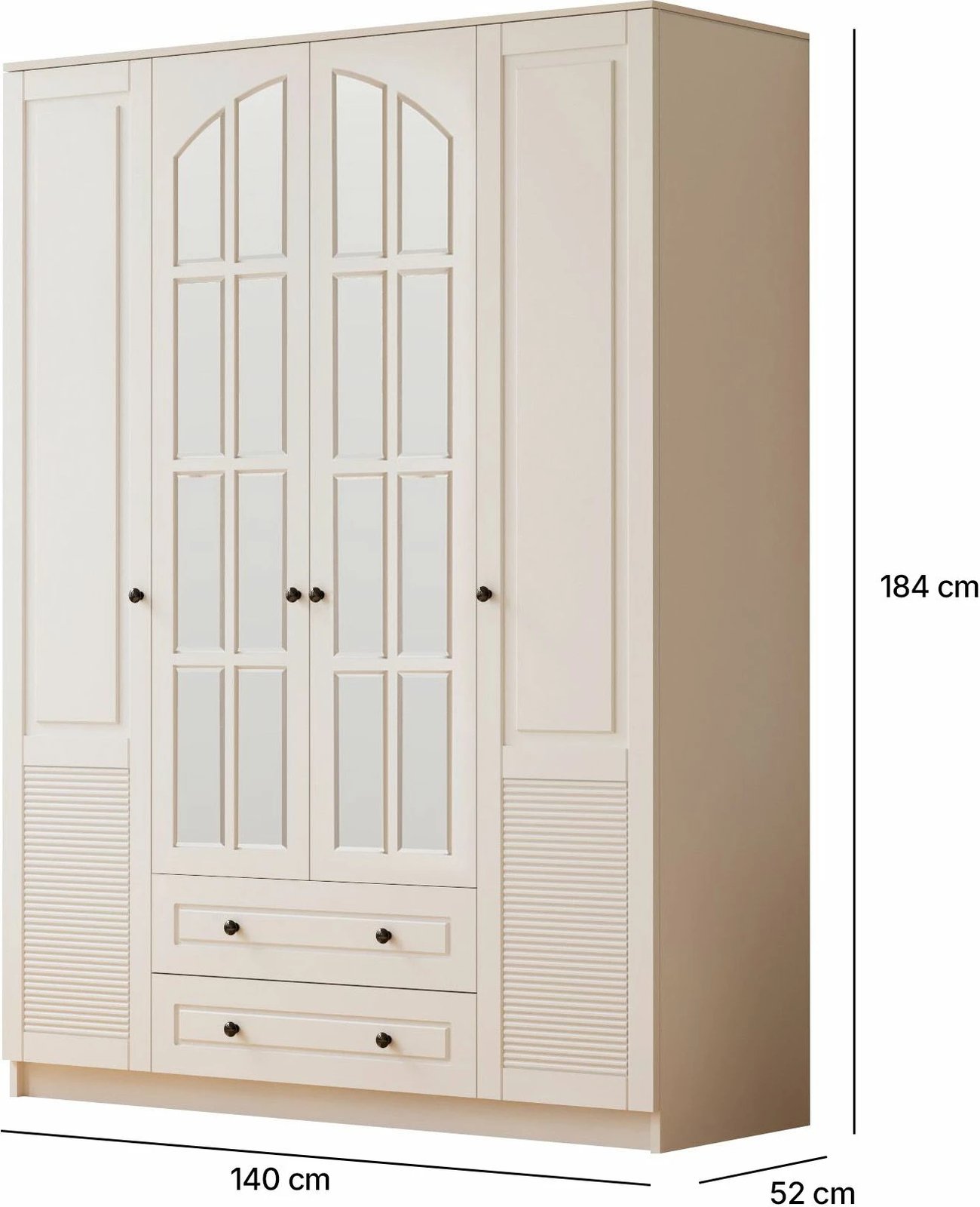 Dollap rrobash Skye Decor, ngjyrë e bardhë mat, RB-112