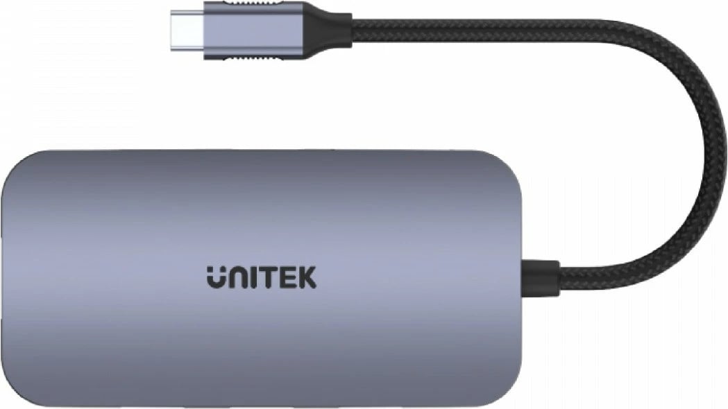 HUB USB-C Unitek D1071A 9-në-1, HDMI 2.0, RJ45, SD Card Reader, Argjend