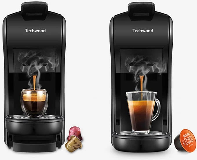 Aparat kapsulash për kafe Techwood TCA-196N, 600 ml, 19 bar, i zi