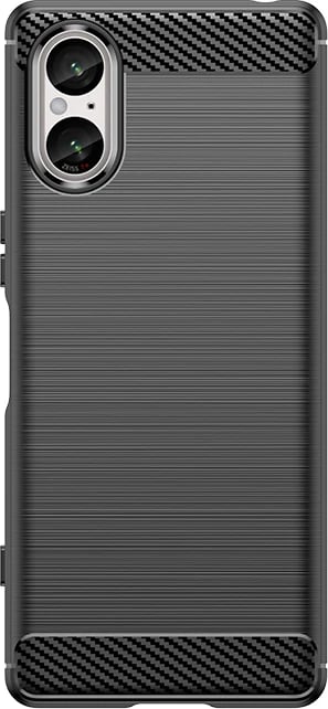 Mbështjellës Hurtel Carbon Case për Sony Xperia 5 V, i zi