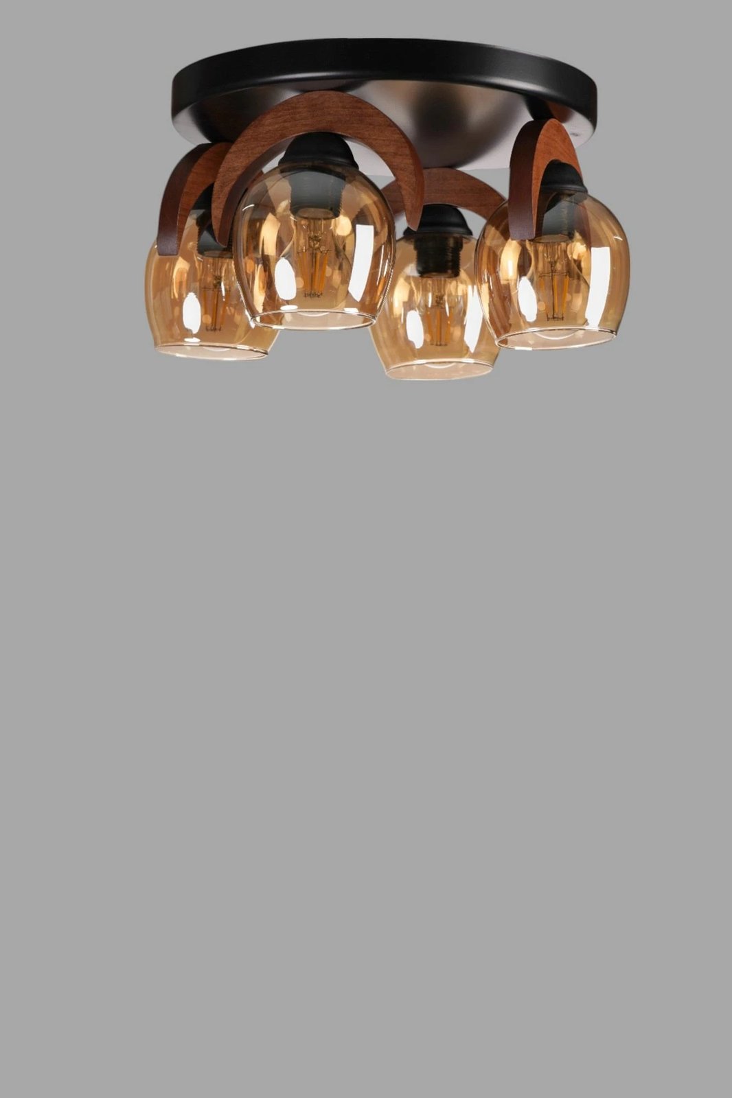 Llambadar Opviq, 9003-4, metal dhe dru, ngjyrë mjaltë, arre, e zezë