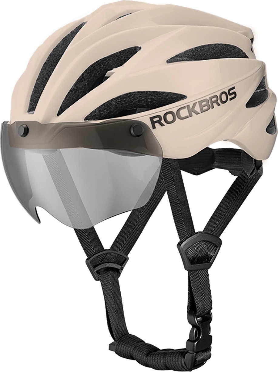 Helmetë biçiklete Rockbros 10110045003 me syze UV të ndashme, kafe