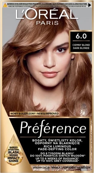 Ngjyrë për flokë L'Oreal Paris Preference 6.0 Dark Blonde për femra