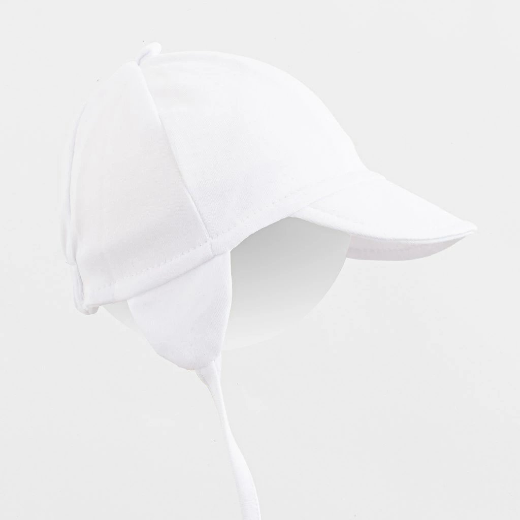 Kapelë për bebe me strehë, New Baby Casually Dressed, pambuk 100%, madhësi 80/86, e bardhë