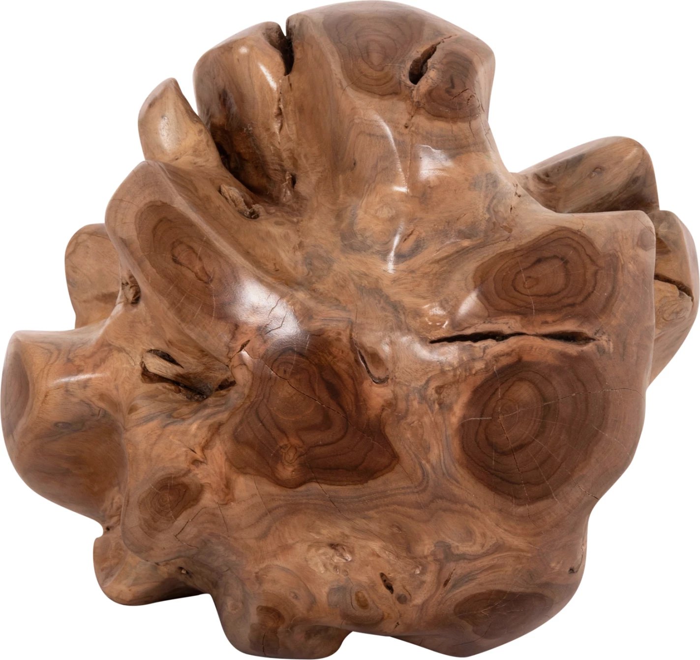 Dekor për dysheme CLEMOR, sferë prej druri tik, ngjyrë natyrale, 30cm