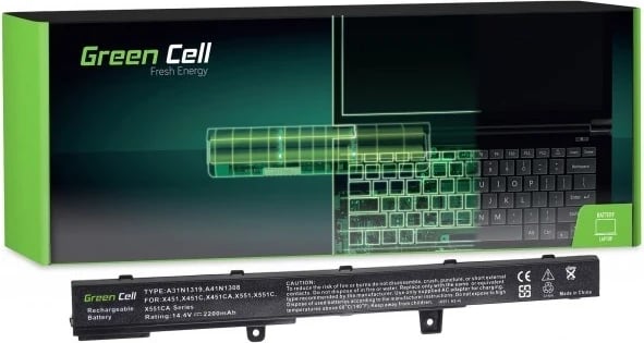 Bateri për laptop Green Cell AS75, 2200mAh, e zezë 
