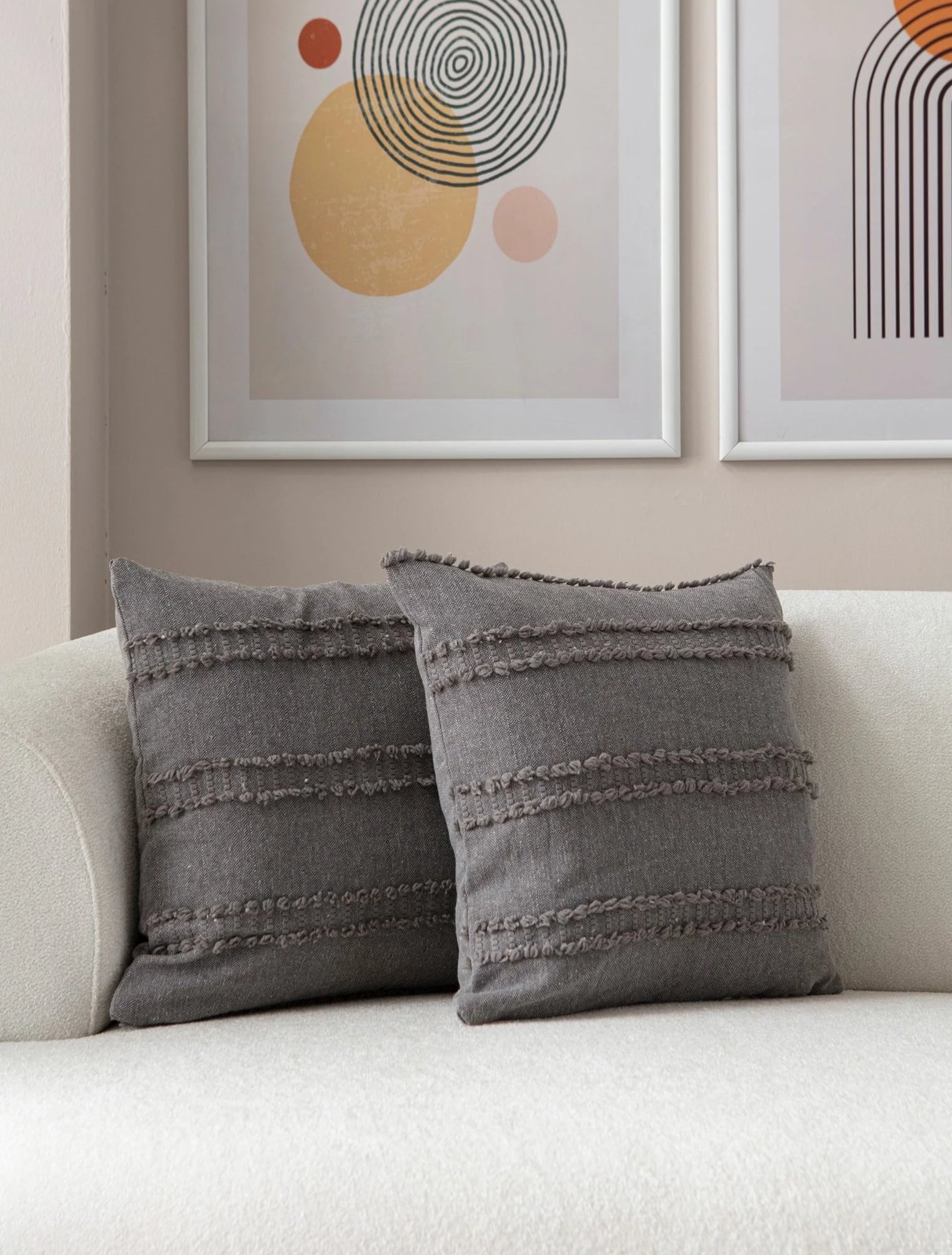 Set mbulesash për jastëk (2 copë), Evila Originals, Tuffet, gri v2