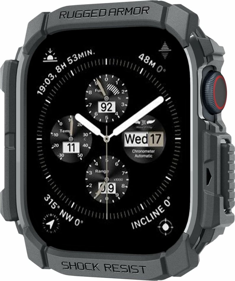 Mbështjellës Spigen Rugged Armor për Apple Watch 10, 46mm, Gri