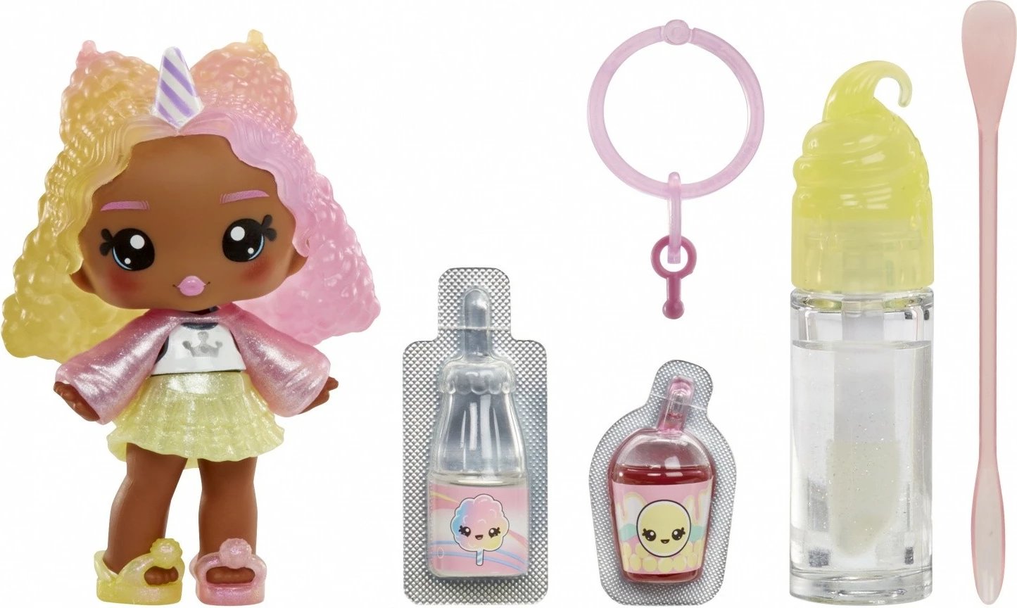 Set lodër dhe lip gloss Yummiland nga MGA, S2, Cotton Candy, me kukull të vogël aromatike