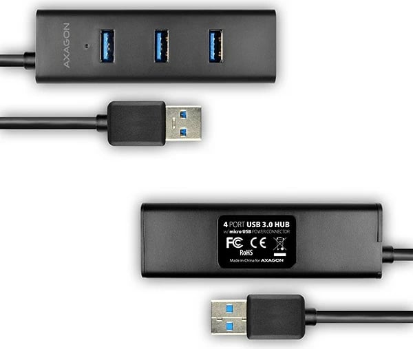 Hub USB AXAGON HUE-S2B, 4 porta, 30cm kabllo, i zi