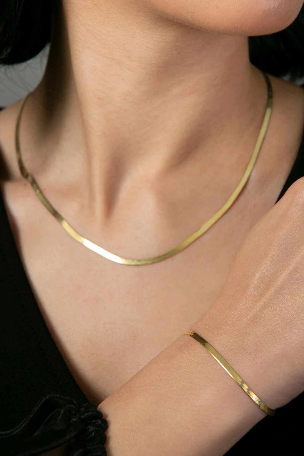 Set varëse dhe byzylyk argjendi, ngjyrë ari, ELKMD50257