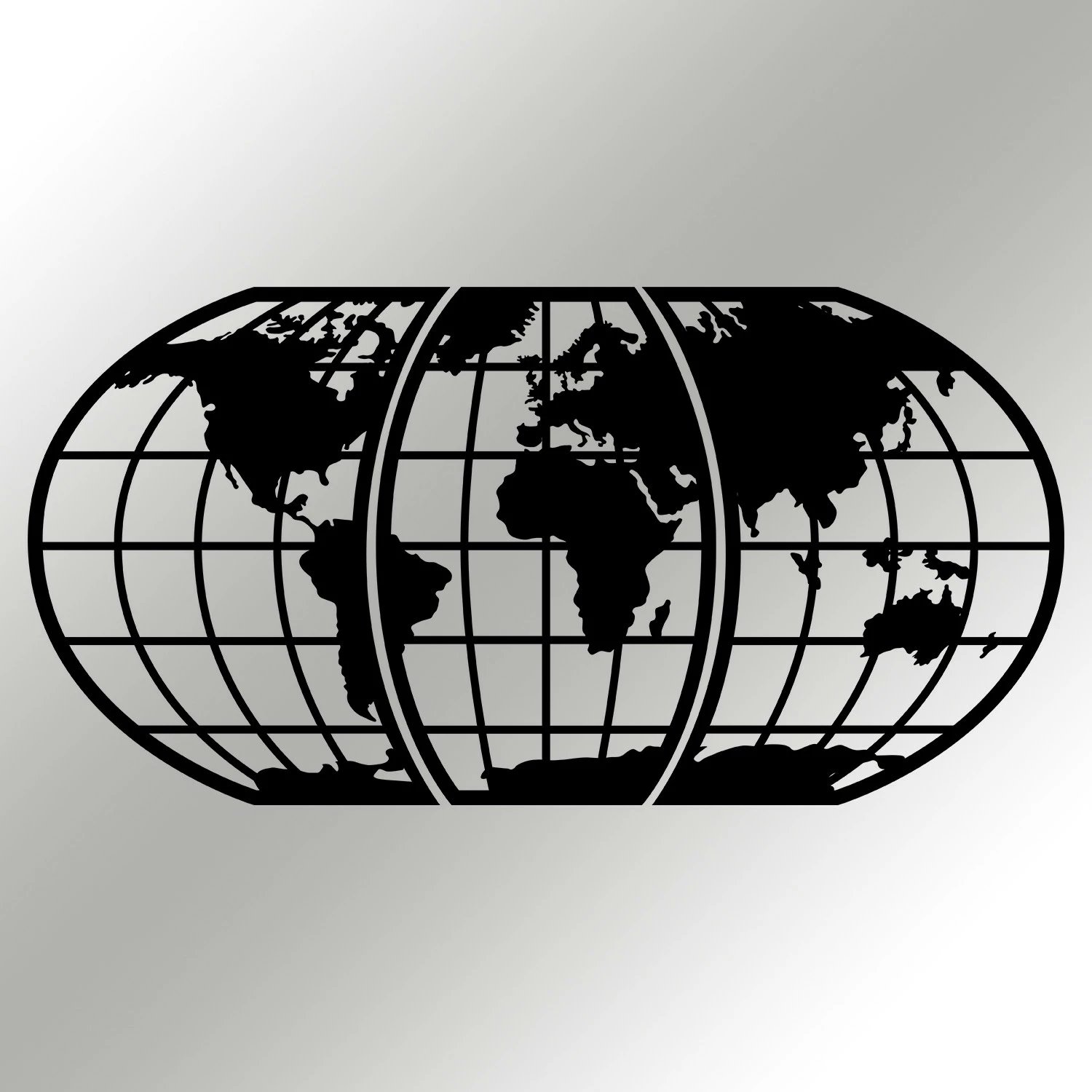 Aksesor dekorativ metalik për mur, hartë bote, Wallity, 116x58cm