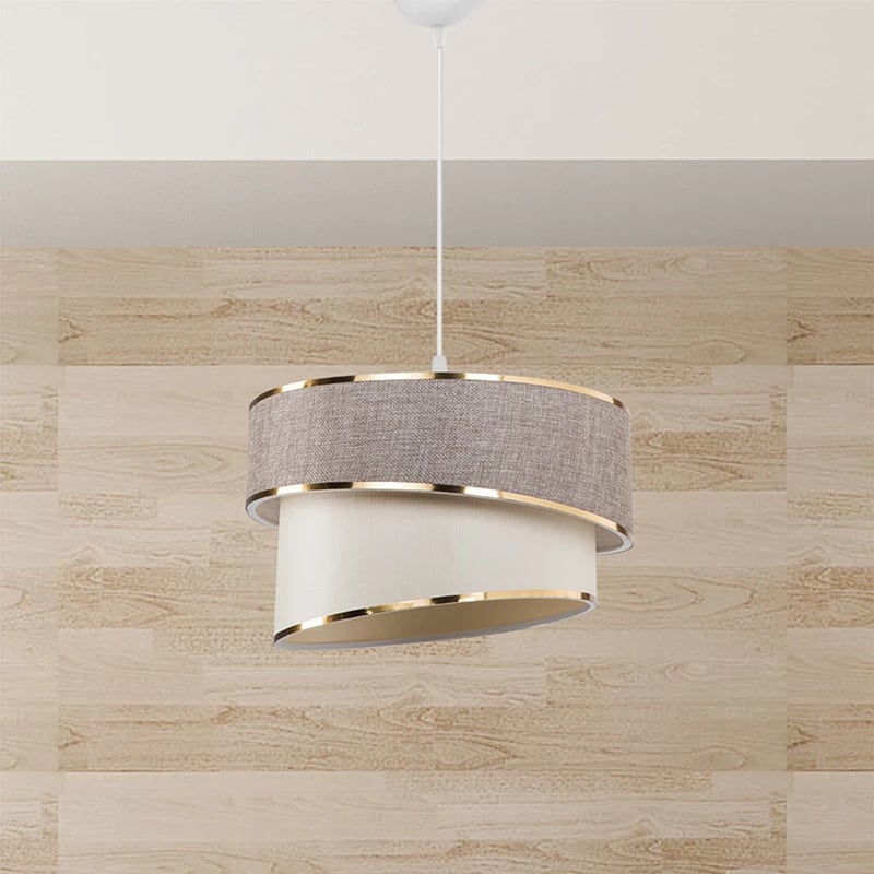 Dritë tavani Loopy Ε27 bezhë-bardhë D30x18cm