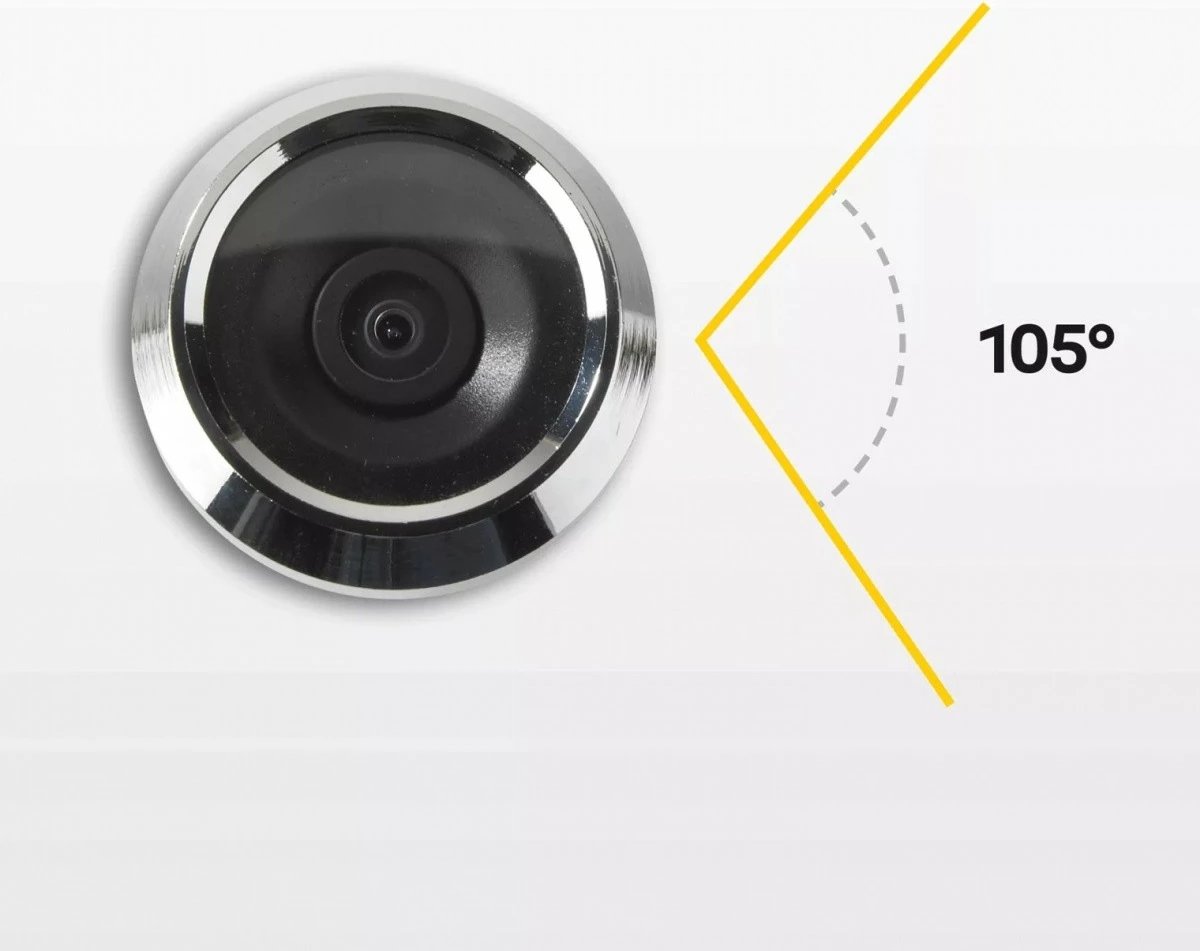 Shikues elektronik dere YALE HOME DDV 500, 3.2" LCD, i zi-argjendtë