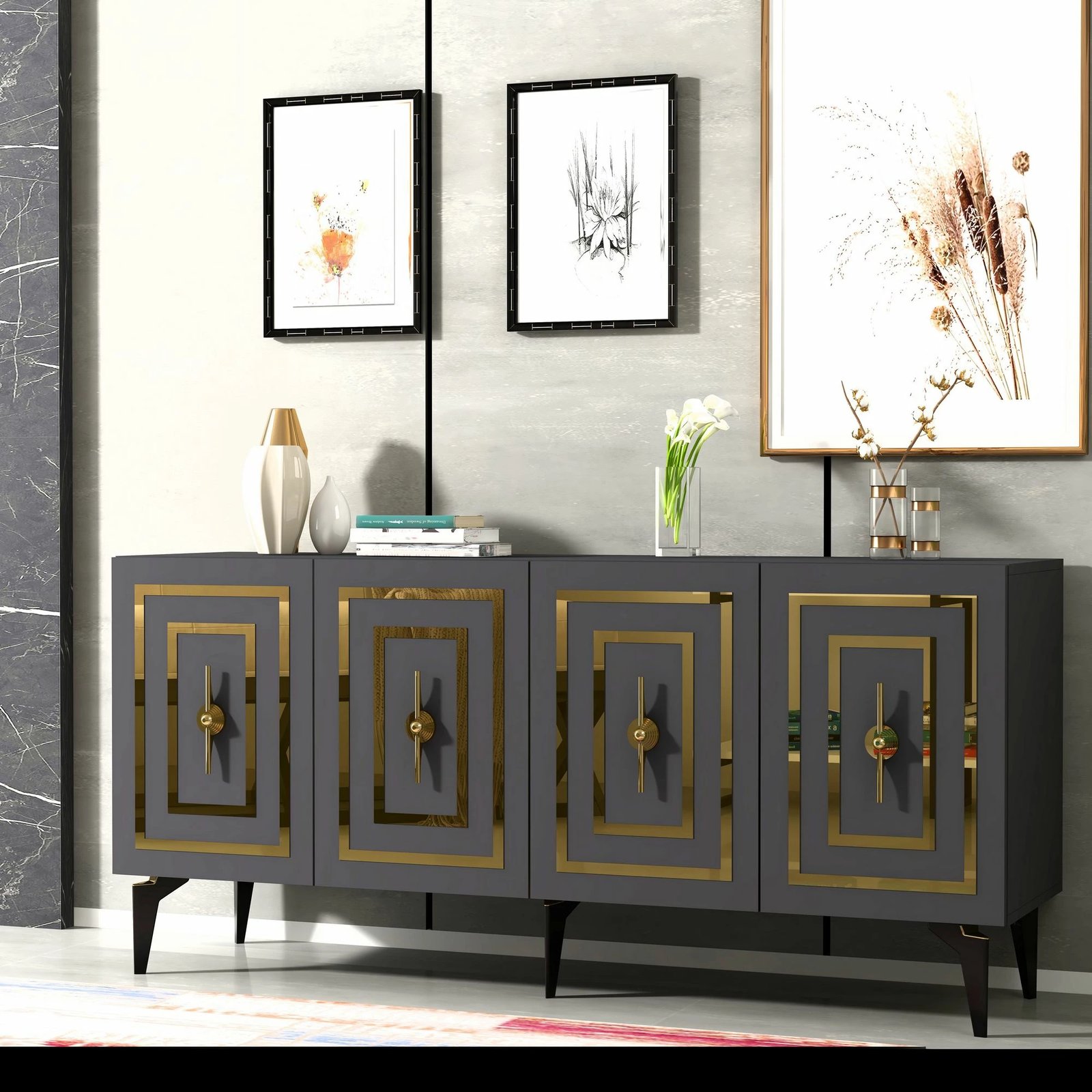 Konsol Skye Decor, ngjyrë antracit, Viola