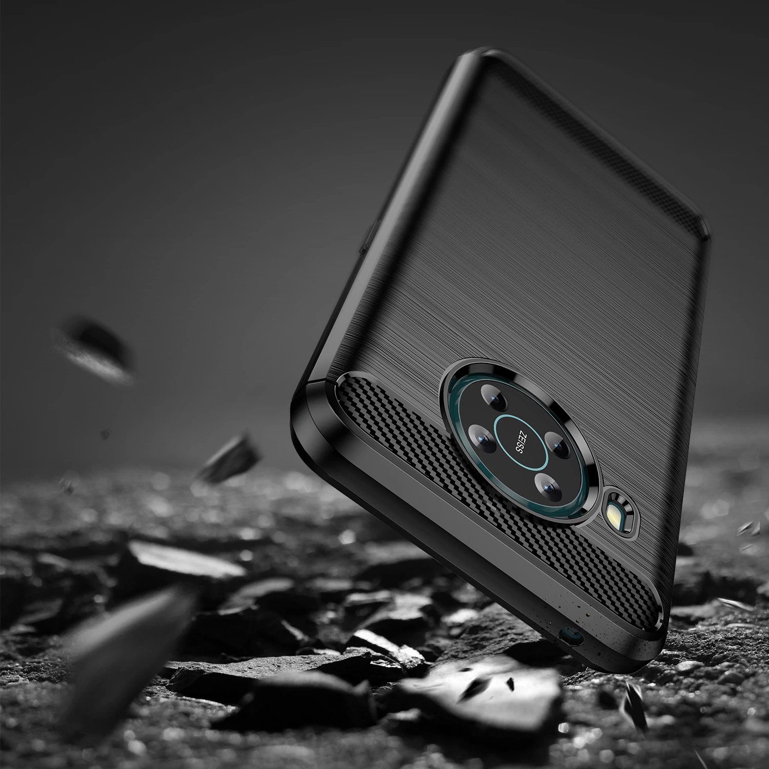 Mbështjellës Hurtel Carbon Case për Nokia X100, i zi