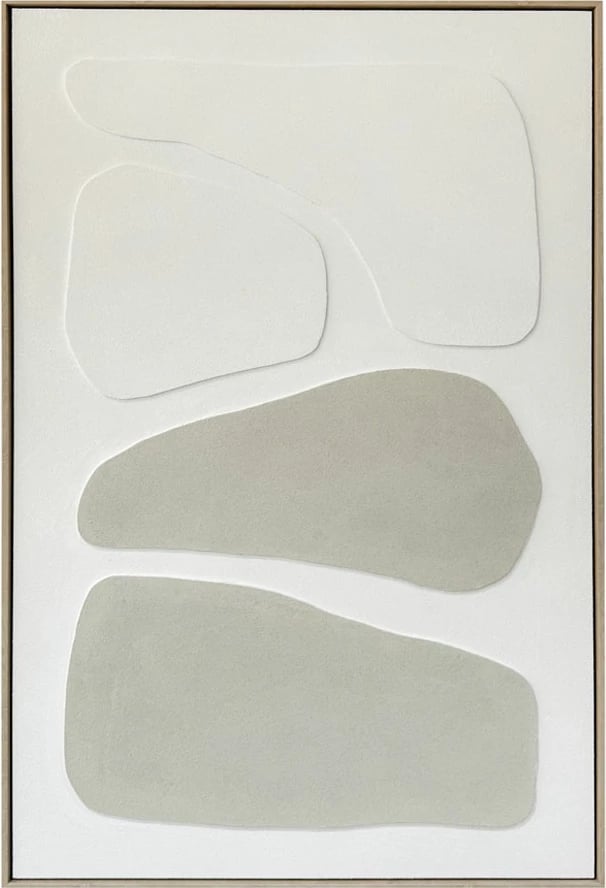 Pikturë dekorative RHYTHM B me kornizë, kanavacë, bezhë e bardhë, 82.6x4.3x122.6cm