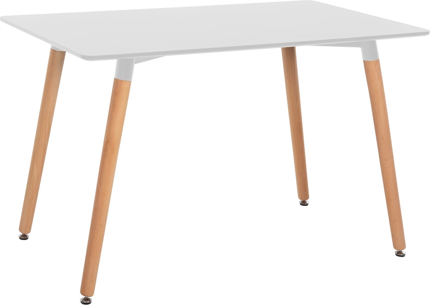 Tavolinë kuzhine FH008.01 MINIMAL, MDF e bardhë, këmbë druri ahu