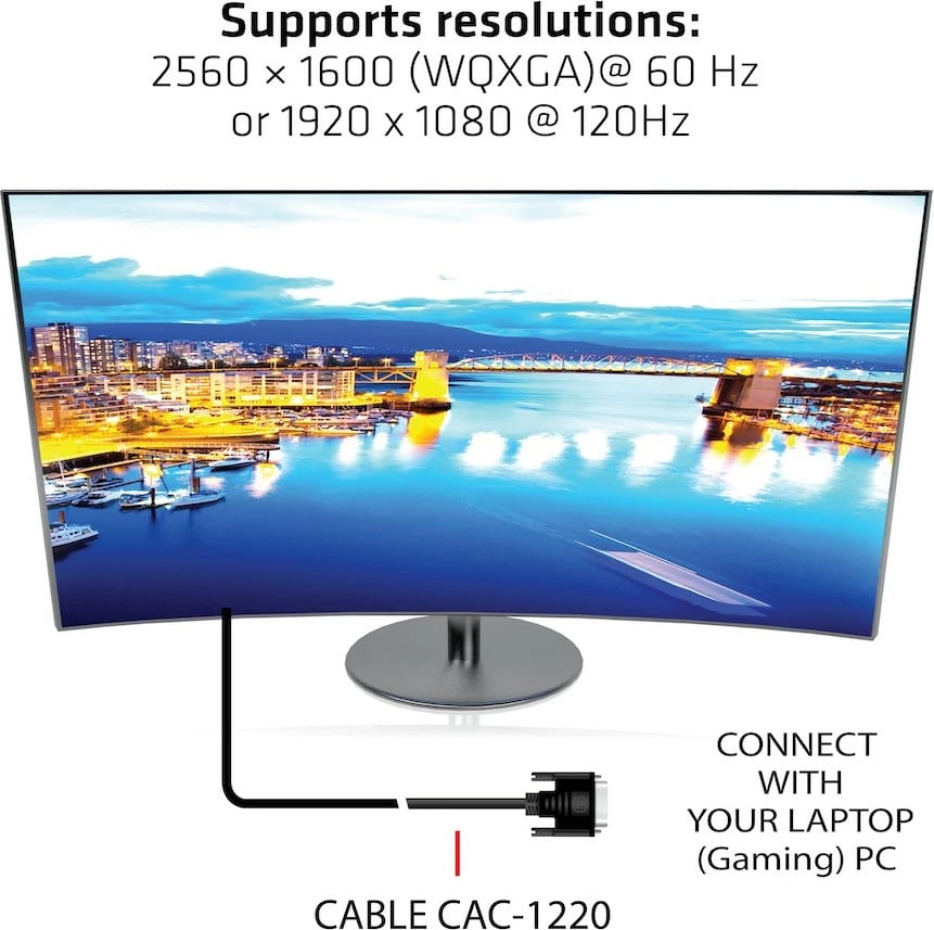 Kabllo DVI Dual Link Club3D 3m, 24+1, e zezë