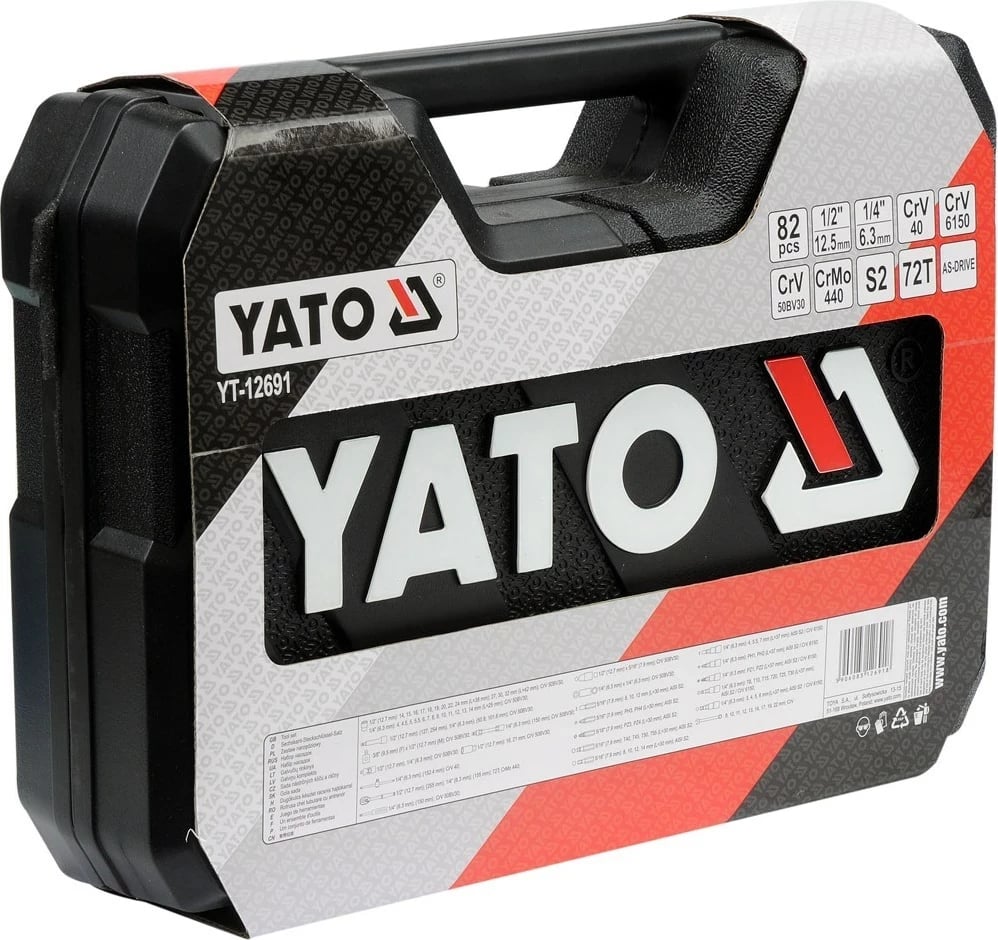 Set çelësash Yato YT-12691, 82 copë, Krom