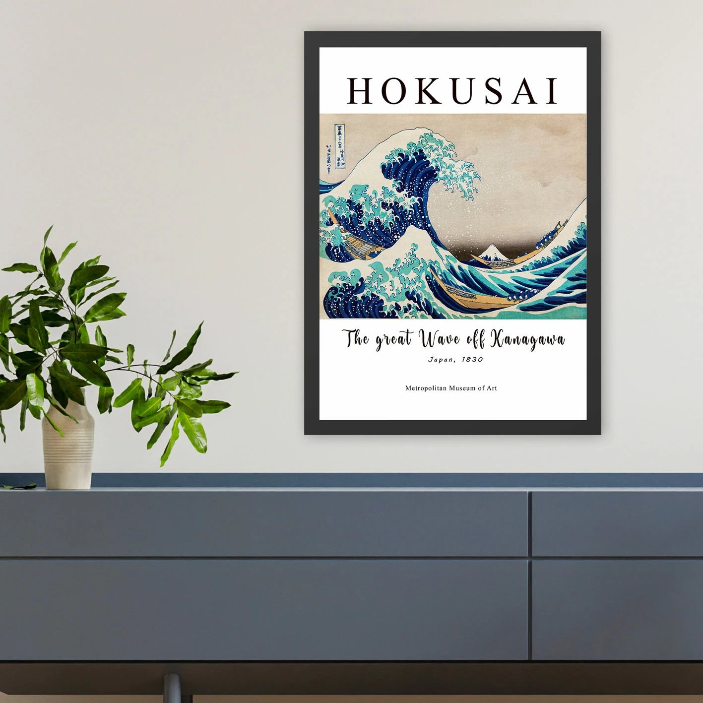 Pikturë dekorative me kornizë, Hokusai, SC426278-3545, 35x45cm