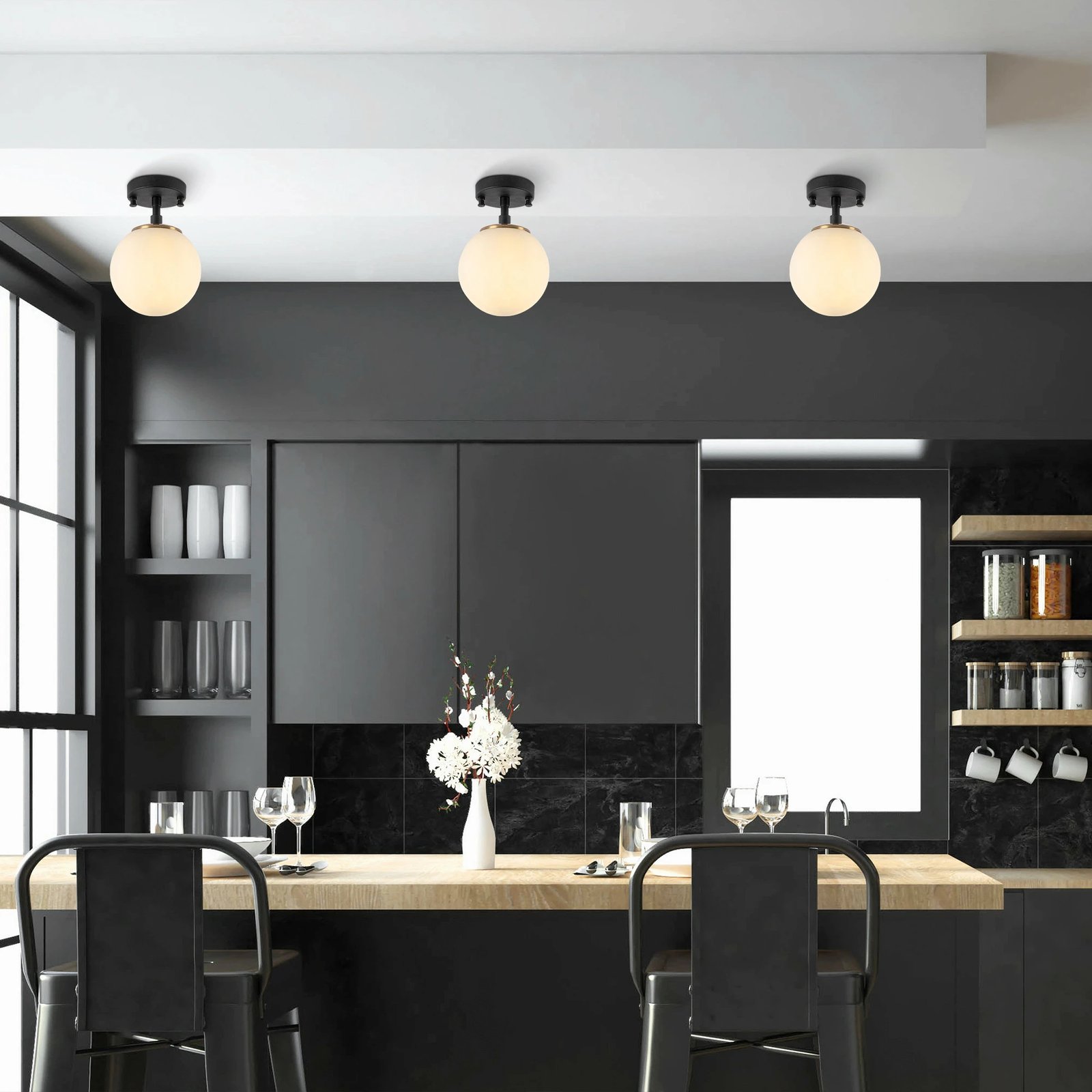 Llambë tavani Opviq, Atmaca - 10210, ngjyrë e zezë dhe antike