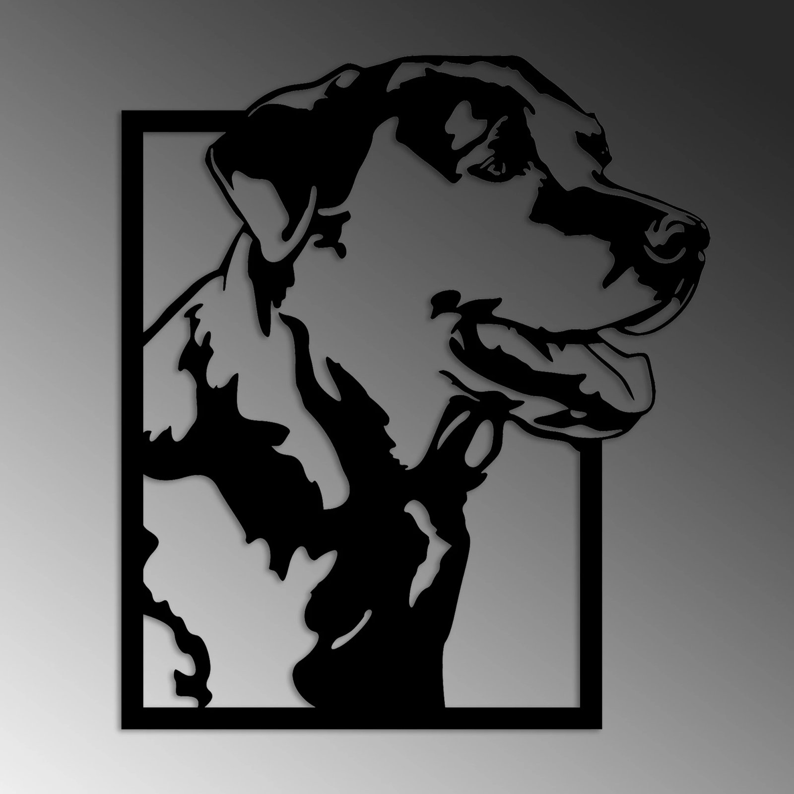 Aksesor dekorativ metalik për mur, Wallity, labrador i zi