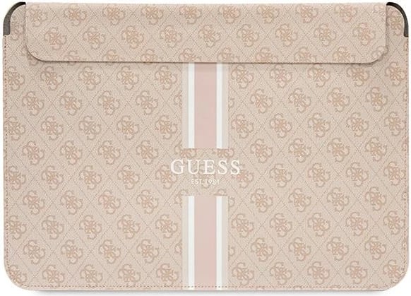 Mbështjellës laptopi Guess 4G Printed Stripes, deri 16", Rozë