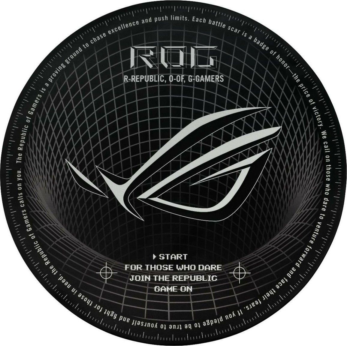 tapet dyshemeje gaming, Asus ROG, Cosmic Mat II OS111, bazë gome antirrëshqitje, pëlhurë jersey e lehtë për pastrim, e zezë