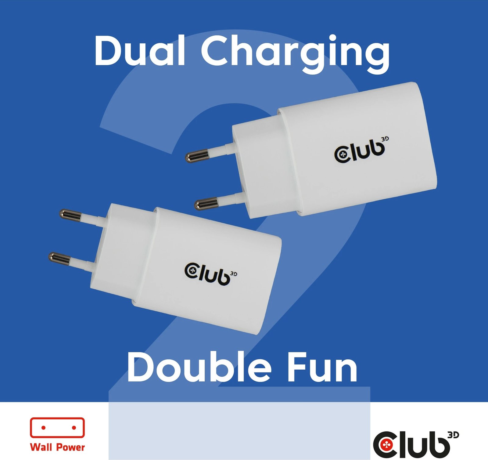Karikues USB-C Club3D CAC-3020 30W, 2 copë, i bardhë
