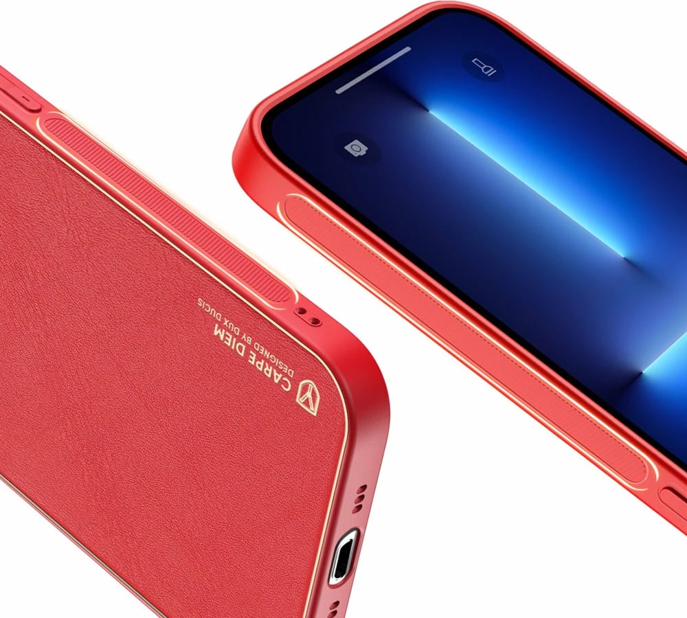 Mbështjellës Dux Ducis Yolo për iPhone 13 Pro, TPU+PU lëkurë, Kuq