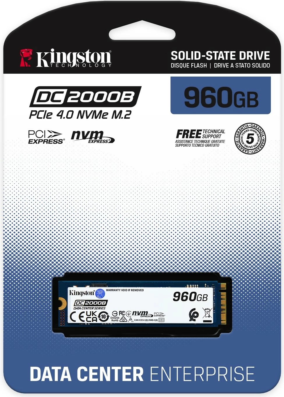 SSD Kingston DC2000B 960 GB PCIe 4.0 M.2, i zi