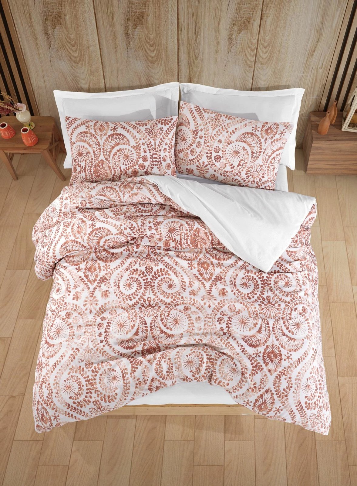 Set mbulesë jorgan XXL single, ngjyrë e kuqe tullë, L'essentiel, Loop