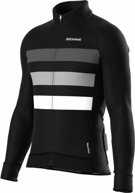 Maicë me gjatësi të gjatë Biemme për meshkuj, e zezë-gri