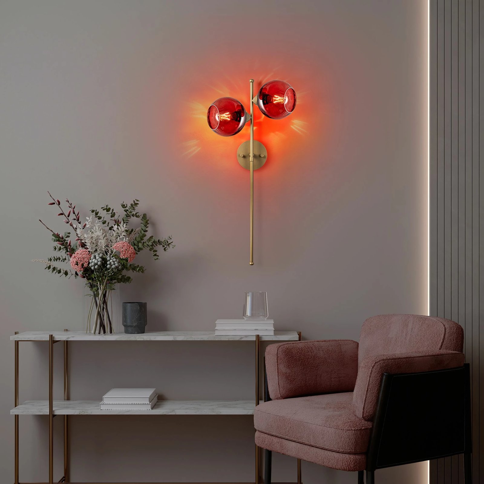 Llambë muri Opviq, Benek - 15 - 14421, e kuqe dhe ari