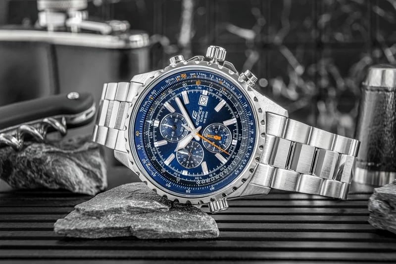 Orë dore për meshkuj Casio, argjendtë