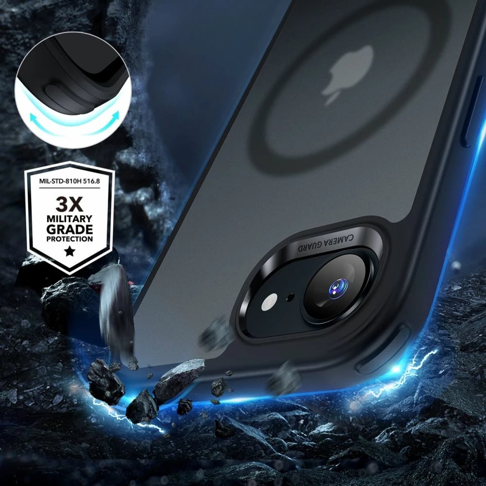Mbështjellës ESR Classic Hybrid HaloLock për iPhone 16e, MagSafe, zi