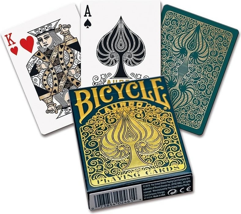 Letra loje Bicycle Aureo, 54 copë, dizajn i artë