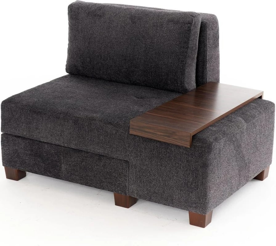Krevate-kolltuk një vendësh, Atelier del Sofa, Perenna Chenille, antracit, e djathtë