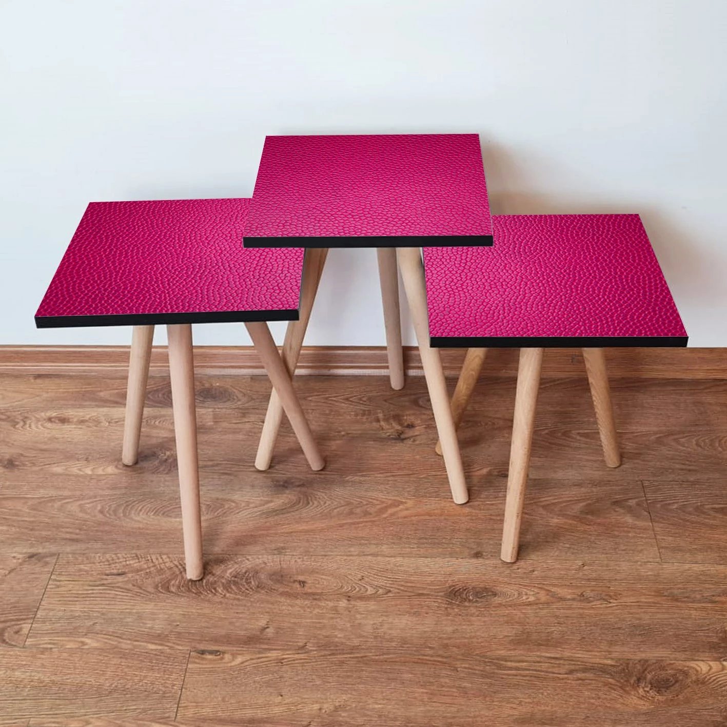 Set tavolinash ndihmëse, ngjyrë fuchsia, 3 copë, Skye Decor, 3Shp366