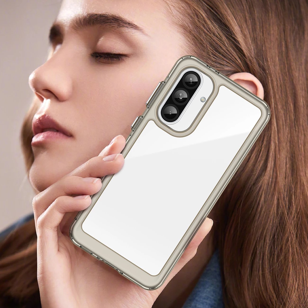 Mbështjellës Hurtel Outer Space Case për Samsung Galaxy A56, gjysmë-transparent, i zi