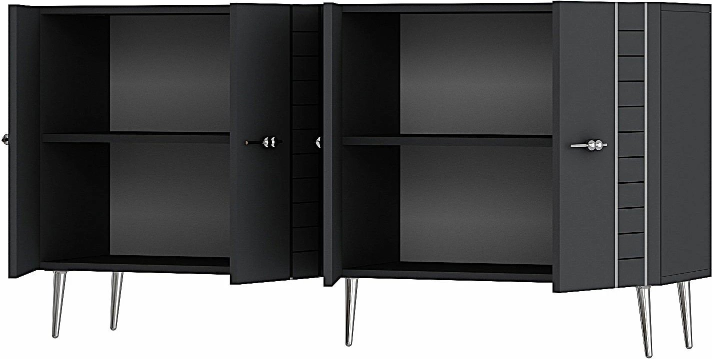 Konsolë Skye Decor, ngjyrë antracit dhe argjendi, Imre