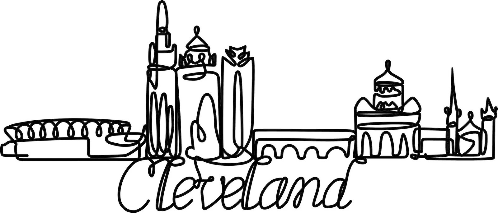 Aksesor dekorativ metalik për mur, Wallity, Cleveland