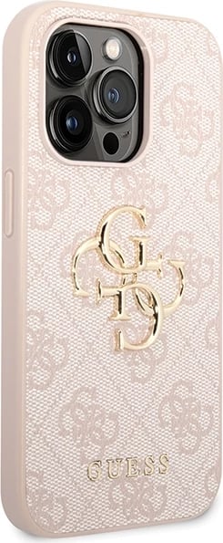 Mbështjellës Guess GUHCP15X4GMGPI për iPhone 15 Pro Max 6.7", hardcase, 4G Big Metal Logo, rozë