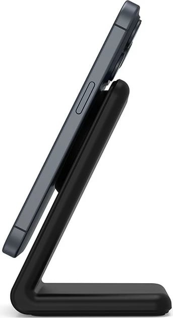 Karikues wireless 2-në-1 CRONG MagSpot Stand me MagSafe për iPhone dhe AirPods, 15W, i zi